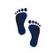 Human feet silhouette. Footprint with toes icon.