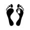 Human feet with toe tag icon, simple style