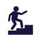 Human figure avatar in stairs silhouette style icon