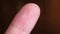 Human finger close up