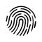 Human fingerprint  finger print or biometric scan line art vector icon for apps and websites