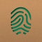 Human fingerprint in green papercut style