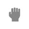 Human fist gray icon. Power and resistance gesture symbol