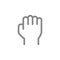 Human fist line icon. Power and resistance gesture symbol