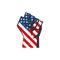 Human fist with USA flag. American Power sign simbol. United States of America usa country. Vector icon isolated illustration