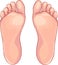 Human foot icon in cartoon style on a white background