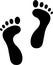 Human foot print walk vector. Two feet of single woman icon. Footsteps sign footprint. female feet steps