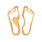 Human foot types: normal and flat feet flat color icon. Orthopedic disease. Sign for web page, mobile app, button, logo