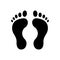 Human Footprint Black Silhouette Icon. Track Foot Print Step Carbon CO2 Environmental Conservation Glyph Pictogram