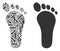 Human Footprint Collage of Repair Tools