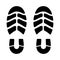 Human footprints icon set. Foot imprint, footsteps flat line black vector collection isolated on transparent background