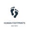 human footprints icon vector from body parts collection. Thin line human footprints outline icon vector illustration