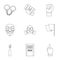 Human freedom icon set, outline style