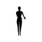 Human full body icon illustrations . Black silhouettes of men and women on a white background