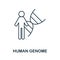 Human Genome icon. Line element from bioengineering collection. Linear Human Genome icon sign for web design