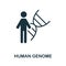 Human Genome icon. Monochrome sign from bioengineering collection. Creative Human Genome icon illustration for web