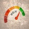 Human growth hormone level scale. Concept of medicine and pharmacy