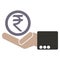Human hand with currency Rupee symbols for market and stock money exchange concept in