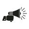 Human hand holding megaphone icon, speaker sign â€“ vector