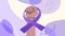 human hand holding purple ribbons world cancer day breast disease awareness prevention poster 4 february