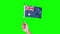 Human hand holds Australian flag in studio