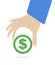 Human hand keep currency Dollar symbol for market and stock money exchange concept in