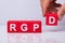 Human Hand Making Rgpd Word With Red Block