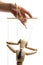 Human hand with marionette