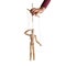 The human hand with marionette on the strings.