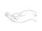 Human hand outstretched palm. isolated  sketchy image