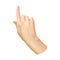 Human hand pointing finger. Realistic hand woman arm, choice and direction sign, showing or click on button, idea symbol