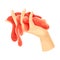 Human Hand with Red Slime as Viscous Colorful Toy Vector Illustration