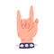 Human Hand Show Horn Sign Gesture Vector Illustration