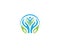 Human Hand And Wellness Life With Green Leave Logo