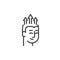 Human head with arrows up line icon