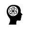Human head with atom logo â€“ vector