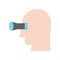 Human head and binocular, vision concept icon