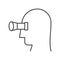 Human head and binocular, vision concept icon, editable stroke o