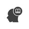 Human head and book vector icon