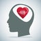 Human head brain heartbeat care