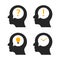 Human head brain idea profile. Person business question people mind creative illustration icon