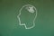 Human head Concept Drawing on Blackboard