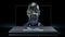 The human head crystal and gold gear inside on laptop  for machine learning or ai content 3d rendering