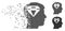 Human Head With Diamond Shredded Pixel Halftone Icon