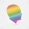 Human head. making from multicolor. Vector
