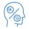 human head plus minus doodle icon hand drawn illustration