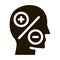 human head plus minus icon Vector Glyph Illustration