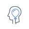 Human head profile and balloon, cognitive psychology or psychiatry concept, self esteem or ego