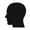 Human head profile black shadow silhouette