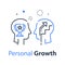 Human head profile, growth motivation concept, leadership training, employee of the month
